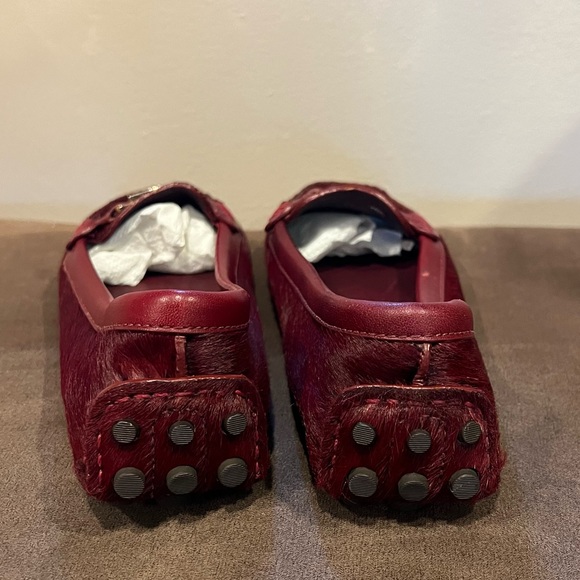 Tory Burch Loafers Haircalf Kendrick Driver Leather Lining Size 7 - Picture 4 of 10